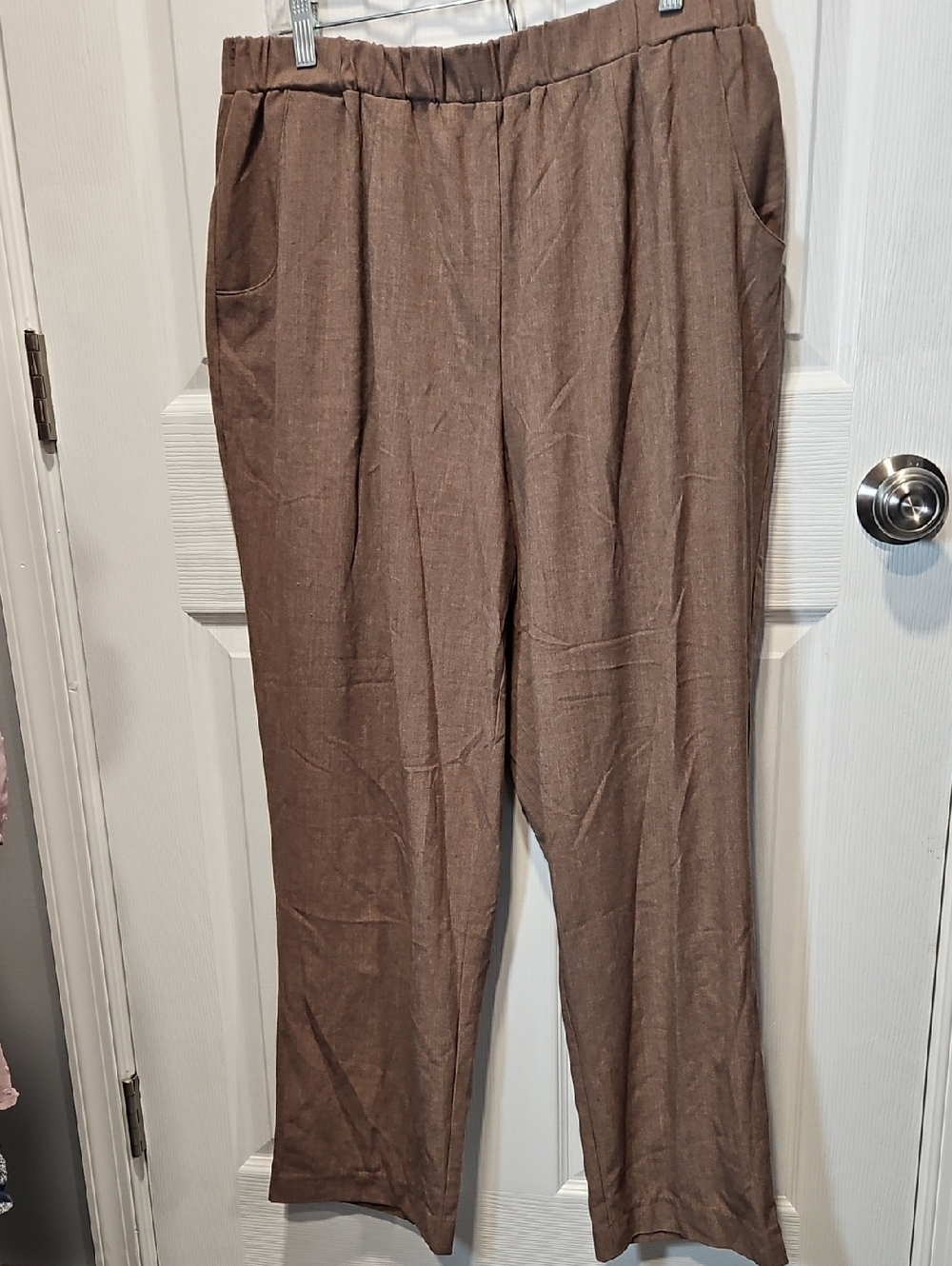 croft & barrow Brown Elastic-Waist Pull-On Pants